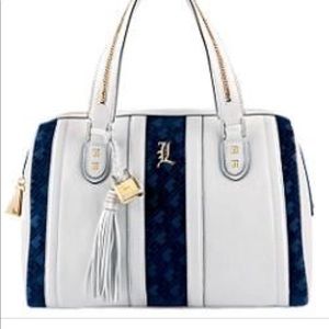 L.A.M.B Ivory and Navy Handbag